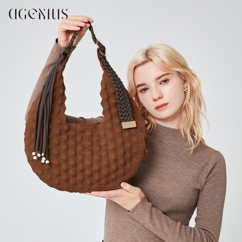 DGENIUS原创大容量托特包包女2026新款腋下编织包时尚通勤单肩包