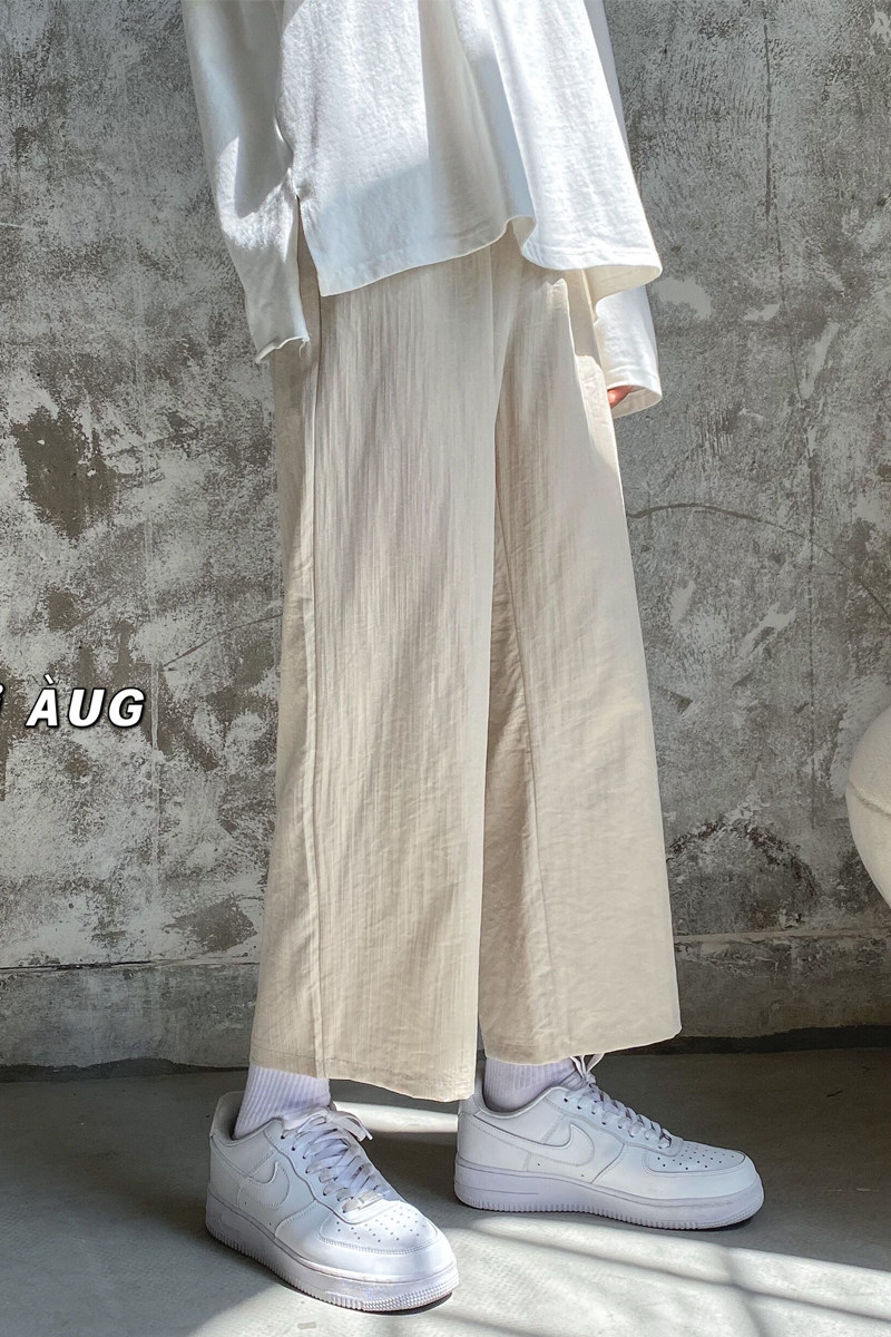 XZ409-1-K468-P40夏季棉麻休闲裤宽松顺滑垂感九分裤（控55）,男装休闲裤,星座1514