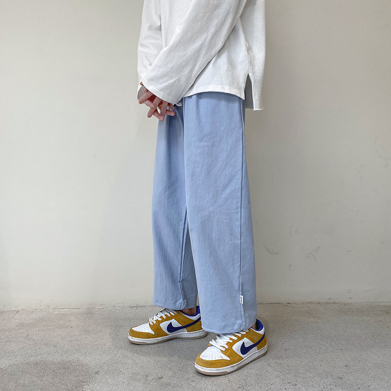 XZ409-1-K458-P40四季款宽松阔腿裤棉麻九分裤直筒休闲裤男-控55,男装休闲裤,星座1514