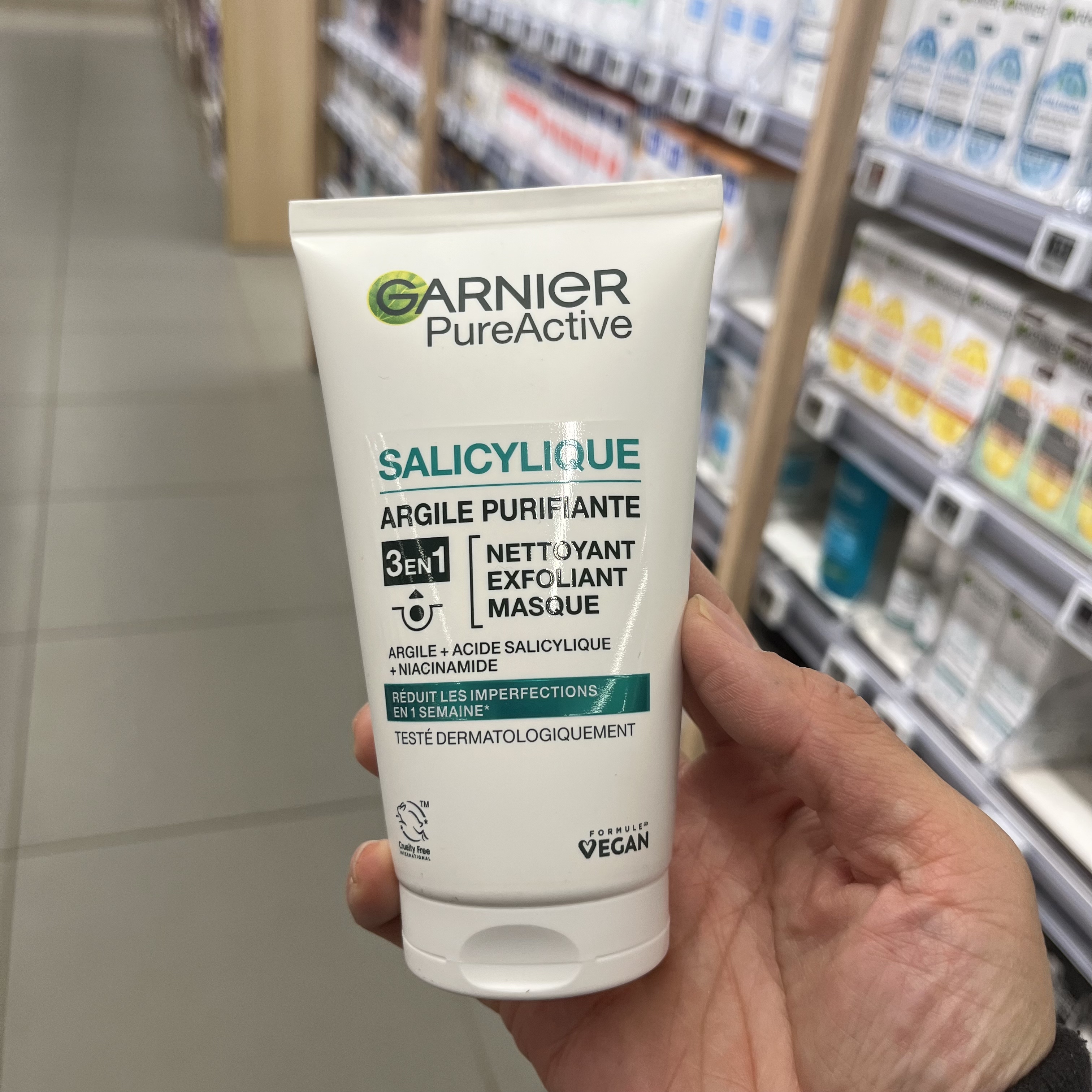 法国版卡尼尔Garnier 黑头控油洗面奶2%水杨酸洁面去角质面膜洁面