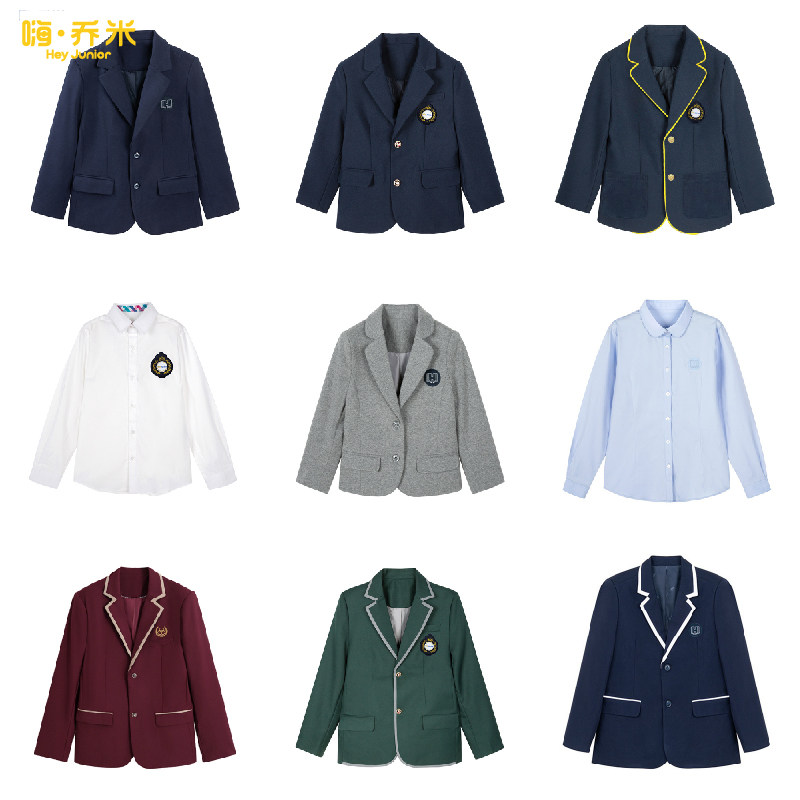 森马集团Hey Junior儿童制服英伦学院小西装外套男女春小学生礼服