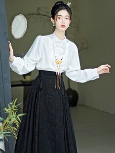 女装 马面裙搭配上衣新中式 中国风年轻款 国风衬衫 改良中式 唐装