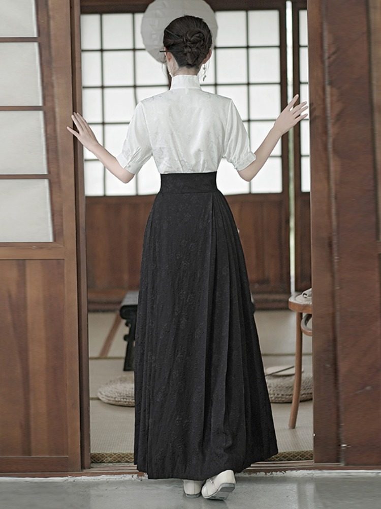 THE NEW CHINESE HANFU WOMENS SUMMER CHINESE STYLE TOP IS IMPROVED AND THE CHEONGSAM CAN BE WORN DAILY A NATIONAL STYLE HORSE FACE SKIRT WOMENS SUIT