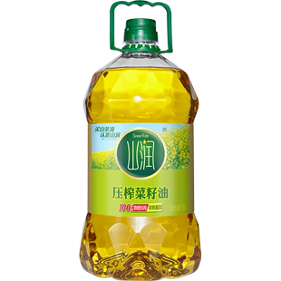 山润压榨菜籽油5L 家庭装 一级低芥酸湖南菜油非转基因食用植物油