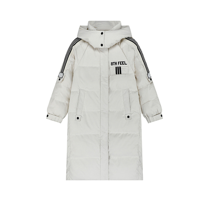 女士时尚休闲连帽长款羽绒服YHG411589G