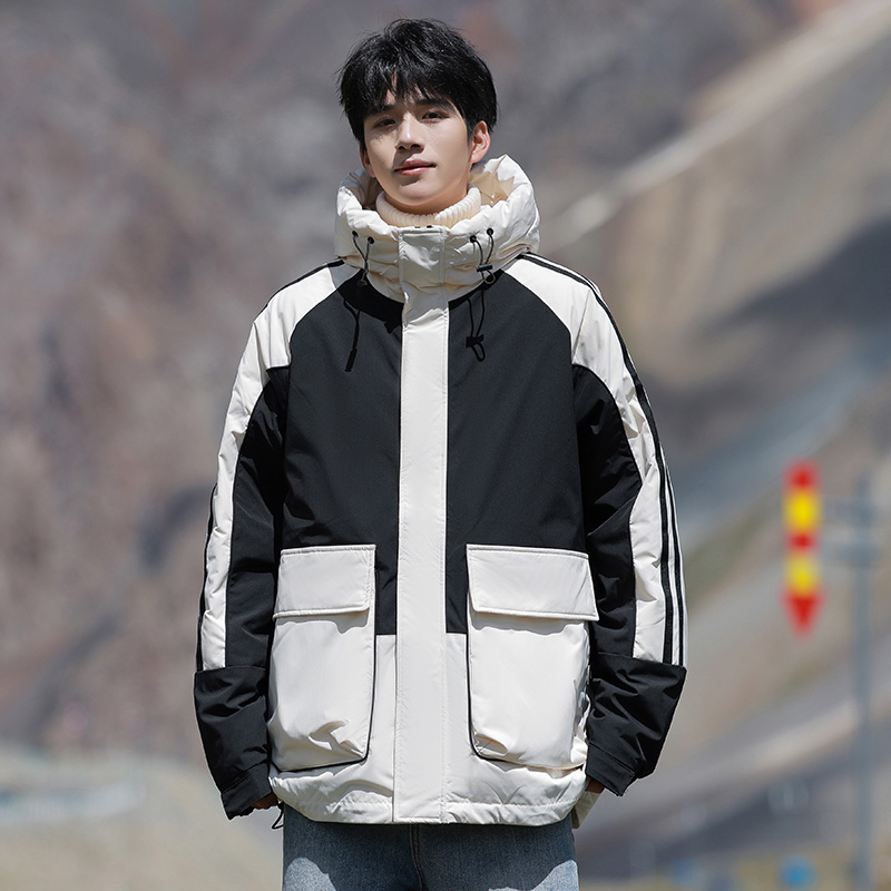 男士时尚休闲连帽羽绒服YHG111386G