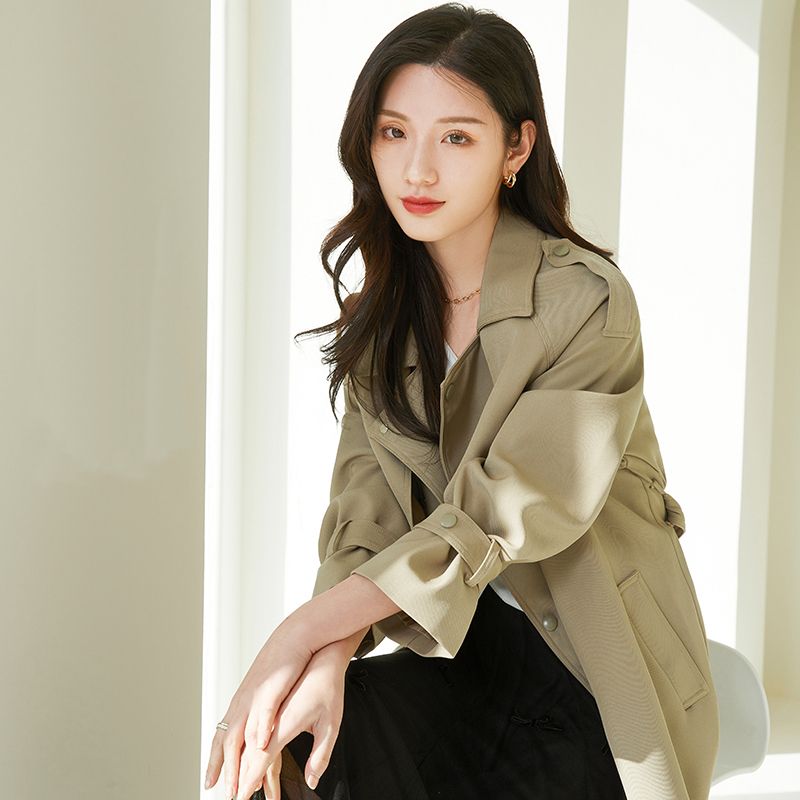 YPUT女装风衣外套女中长款腰带气质风衣春装外套YHE208003A