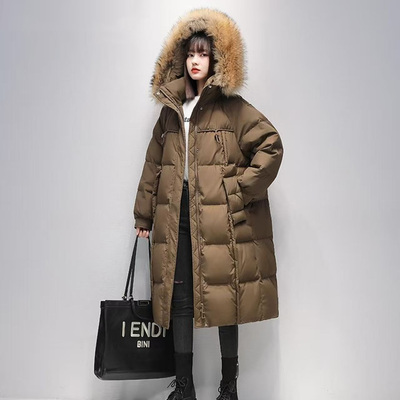 毛领长款羽绒服女加厚保暖外套YHG411806G