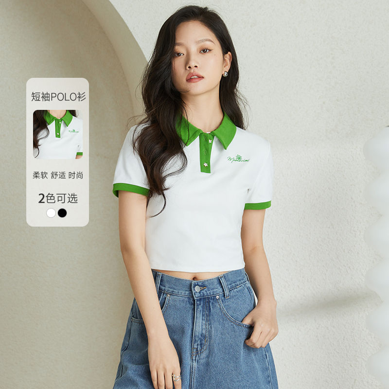 YPUT女装女式T恤学院运动风短袖t恤女正肩女t恤YHD224001C