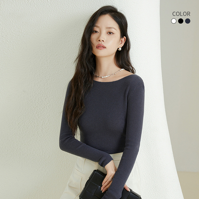 女士羊毛YPUT一字领内搭外穿