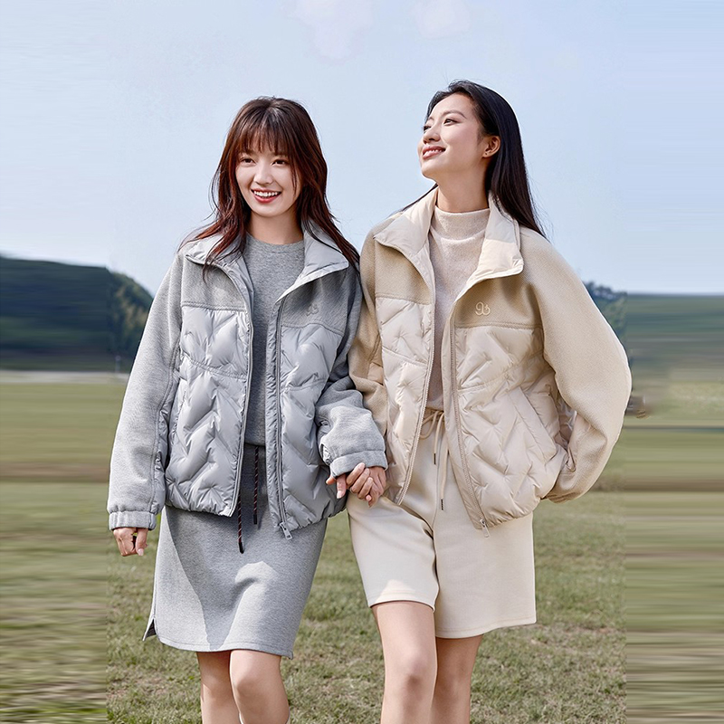 轻薄羽绒服女拼接立领休闲保暖外套YHG411790G