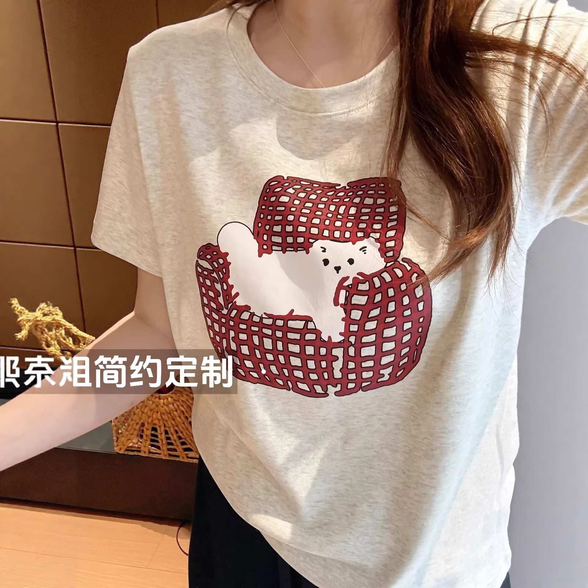 纯棉黑色短袖t恤女2026夏季新款爆款设计感小众美式宽松半袖体恤