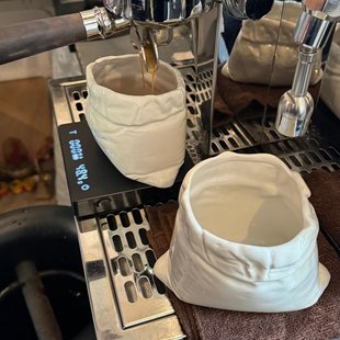 下午茶甜品杯陶瓷布袋咖啡杯创意手作高温釉下彩手捏杯咖啡店拉花