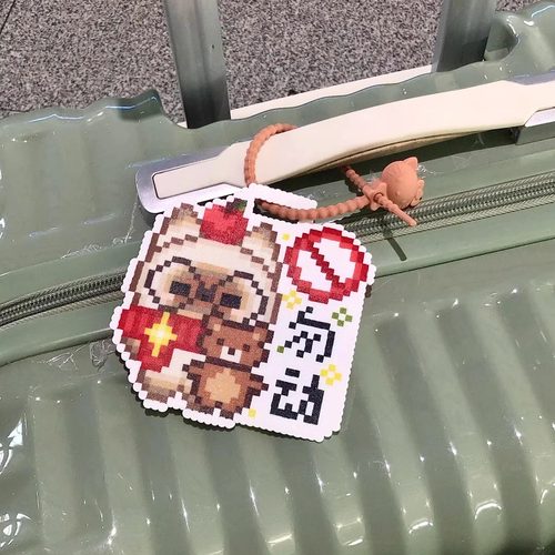拼豆diy做成行李牌也太可爱了吧
