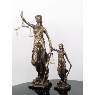 仿铜正义公平公正女神雕塑雕像司法院律师事务所天平法律摆件礼物