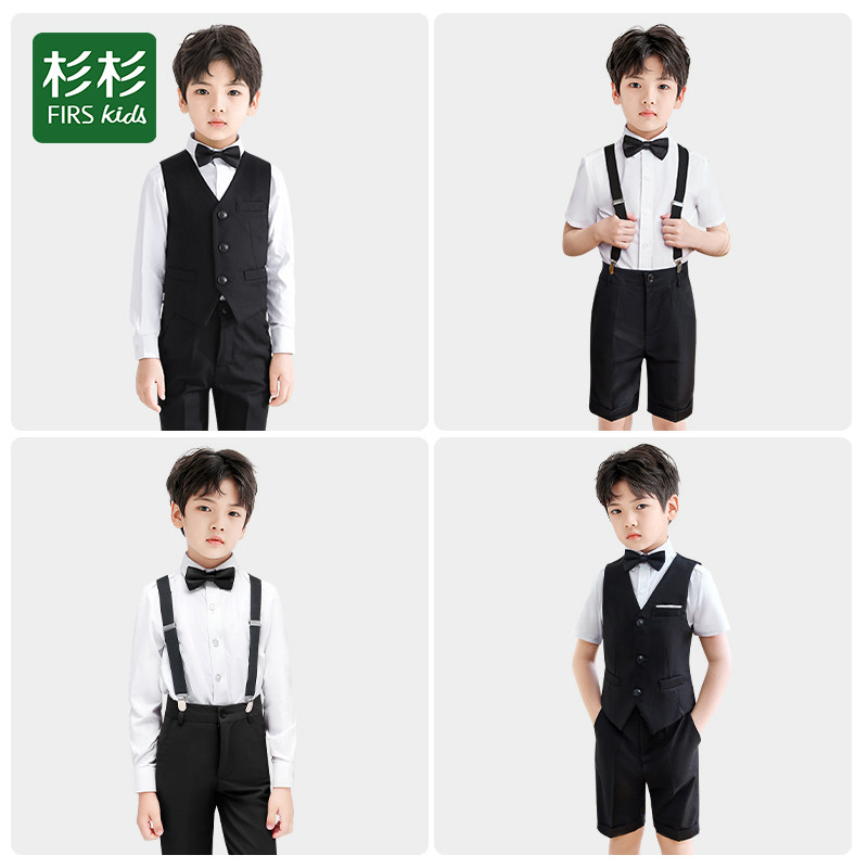 杉杉男童西装礼服夏季儿童钢琴演出服男孩花童主持人西服男生套装属于什么档次？
