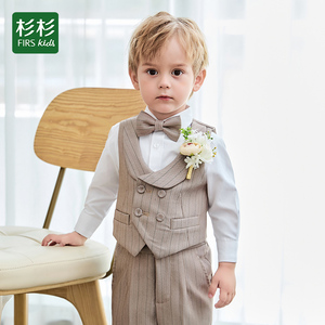 杉杉男童礼服周岁生日西装套装主持人英伦风婚礼花童男宝宝小西服