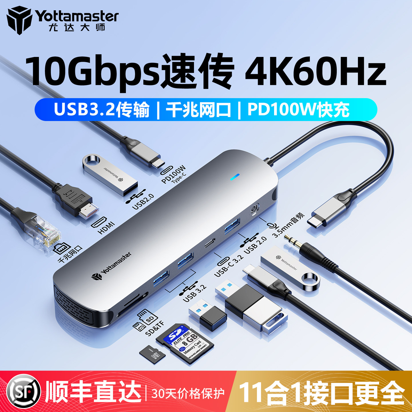 【1G文件1秒传】11合1高速拓展坞图片
