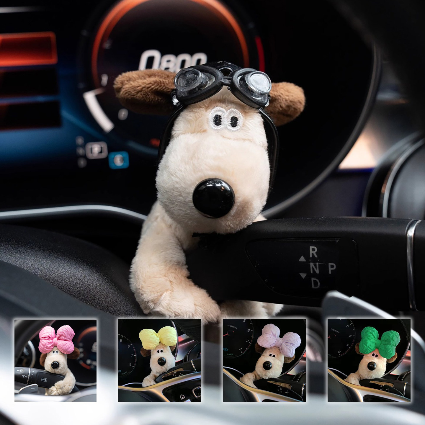 飞行员蝴蝶结狗雨刮器怀挡装饰品