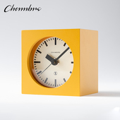 CHAMBRE日本原装 桌面石英钟069MS 进口现代简约积木静音台钟时尚