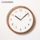 CHAMBRE日本原装 家用简约石英钟 进口实木静音客厅挂钟日式