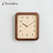 CHAMBRE日本原装 进口手工实木客厅书房挂钟长方形静音石英钟074WN