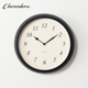 日本进口CHAMBRE简约挂钟实木圆形数字家用客厅石英挂钟静音076BK