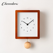 CHAMBRE日本进口实木可爱静音摆钟儿童房客厅挂钟可放置 072CB