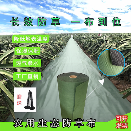 防草布绿黑色果树除草布透水保湿