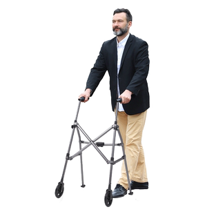 深誉老年人助行器辅助行走康复训练走路铝合金防滑四角助步器拐杖