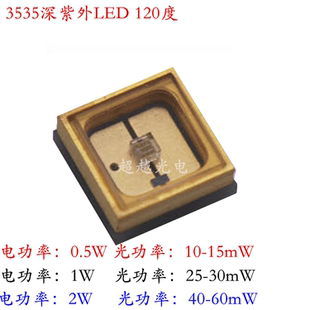 254深紫外LED灯珠 0.5W 1W 2W UVC254nm贴片LED灯珠 3535深紫外