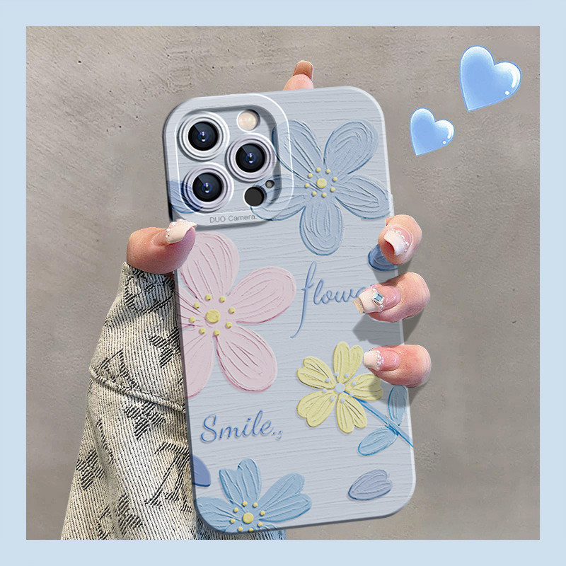 适用苹果17手机壳iphone13硅胶15promax新款12油画11小清新plus高级感mini花朵xr女xs软壳16Promax的14Pro套x