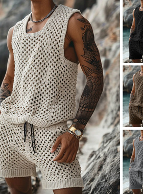 fashion men clothes male vintage streetwear夏季新款休闲竖纹