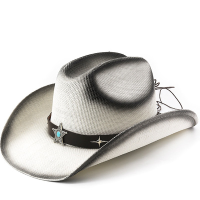 防晒时尚草帽Wide Brim Men Hat Panama Cowboy Hats Women