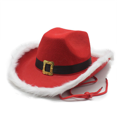 santa claus party christmas cowboy hat red cowgirl舞台节日
