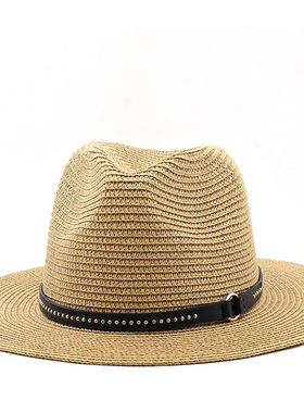 时尚草帽Jazz Cowboy Hats Wide Brim Men Hat Panama Women