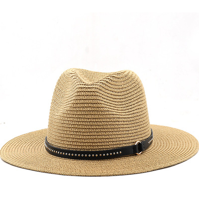 时尚草帽Jazz Cowboy Hats Wide Brim Men Hat Panama Women