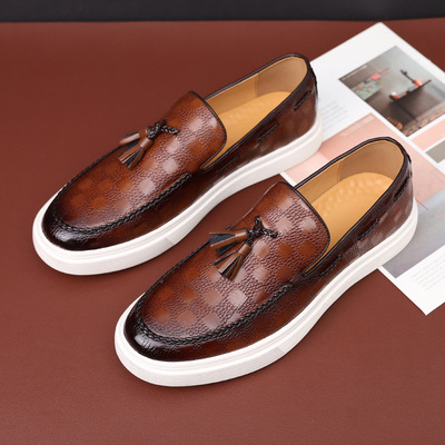mens loafers flats slip on casual shoes豆豆鞋男新款天透气