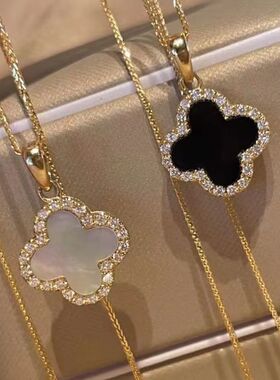 women necklace chocker冷淡风四叶草时尚小香风气质项链轻奢小众