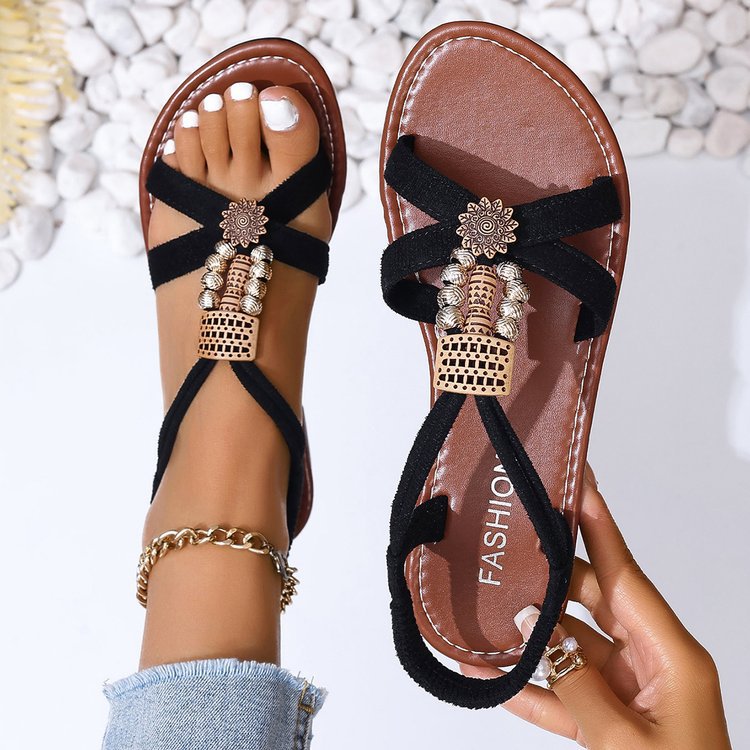 Fashion Cowboy Sandals for Women大码平底凉鞋女new Beach shoe