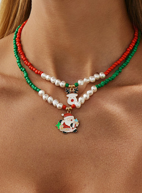 Xmas Chain Necklace Women 2025 Trend Vintage Christmas