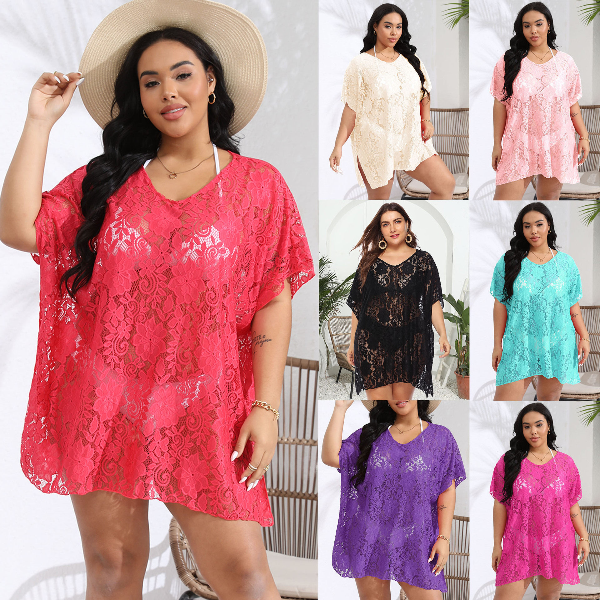 fashion dress vestidos robe gown女裙欧美大码女装性感蕾丝镂空