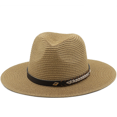 防晒时尚草帽Wide Brim Men Hat Panama Cowboy Hats Women
