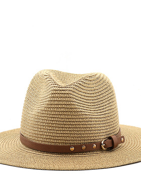 时尚草帽Jazz Cowboy Hats Wide Brim Men Hat Panama Women