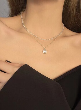 Women Necklace ladies欧美日韩复古简约时尚颈链小众设计双层