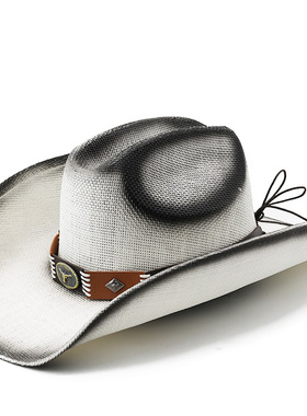 防晒时尚草帽Wide Brim Men Hat Panama Cowboy Hats Women