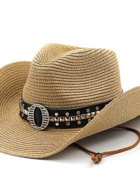 草帽Sun Straw Beach Hats Men Women Cosplay Cap亚马逊西部