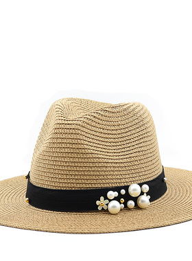 时尚草帽Jazz Cowboy Hats Wide Brim Men Hat Panama Women
