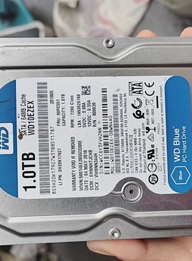 议价西数蓝盘1TB机械硬盘，型号WD10EZEX，实物拍摄，成色
