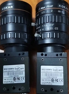 议价华用科技MG100MV工业相机+KOKAR 8mm镜头，一套